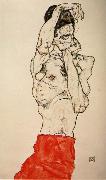 Egon Schiele, Male nude with a Red Loincloth